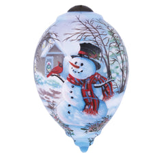 Snowman and Cardinal Ornament