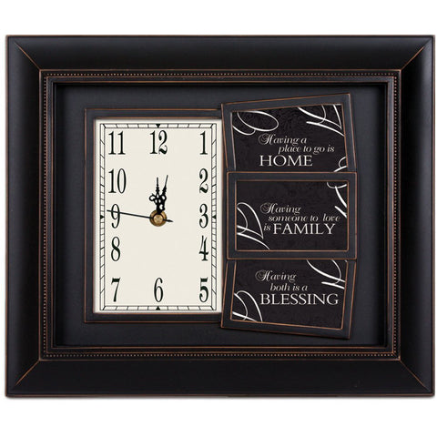 Home, Family, Blessing Frame Clock