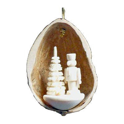Snowman In Walnut Shell Ornament