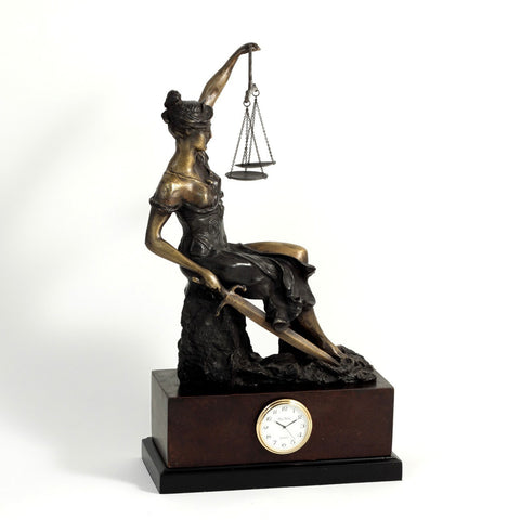 Lady Justice Seated Clock