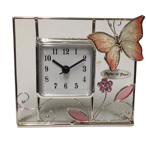 Pink Butterfly Clock