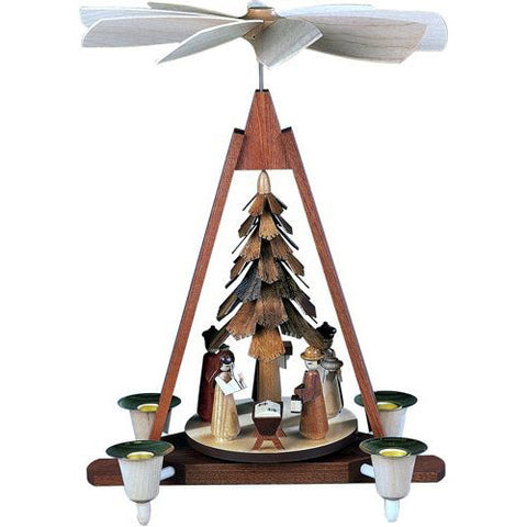 Nativity Scene With Tree Pyramid