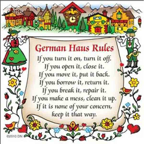 German Haus Rules Trivet