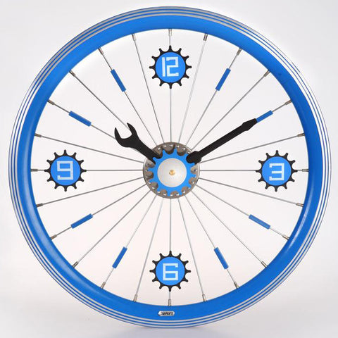 Bike Rim Clock Blue