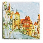 European Village Tile Magnet