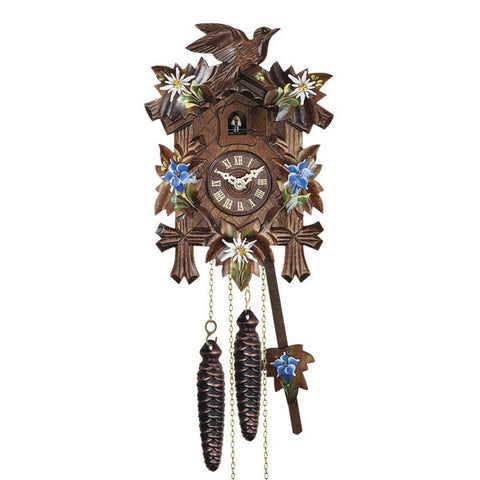 Quartz Five Leaf Blue Flowers
