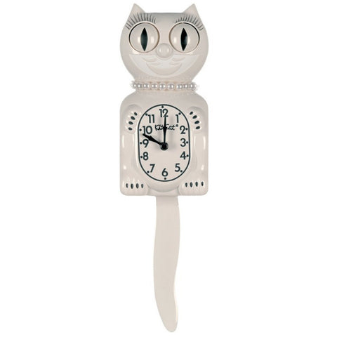 Kit Cat Lady Clock White