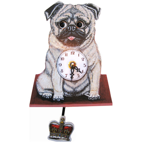 Moving Eyes Pug Clock