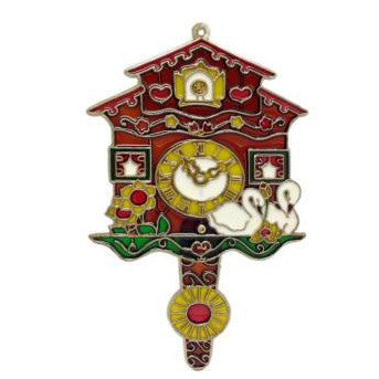 Stained Glass Cuckoo Clock Window Hanger