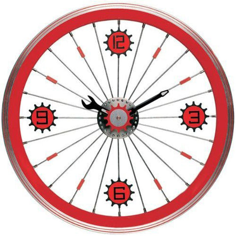 Bike Rim Clock Red