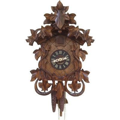 8 Day Grape Leaf Cuckoo Clock 13.5"