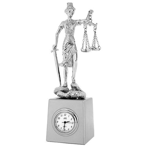 Lady Of Justice Miniature Clock