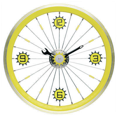 Bike Rim Clock Yellow