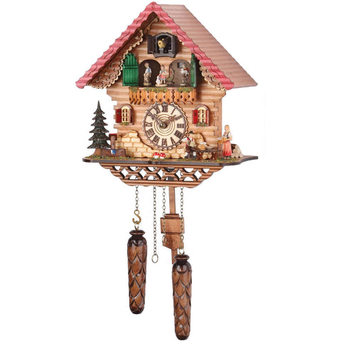 Quartz Musical Chalet With Accordion Player 10"