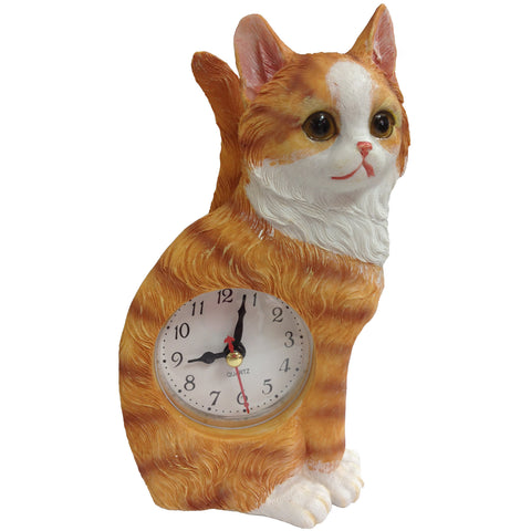 Swing Tail Cat Yellow Clock