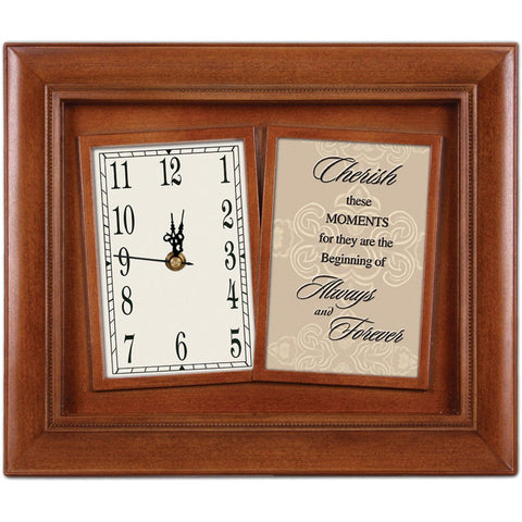 Cherish The Moments Woodgrain Frame Clock